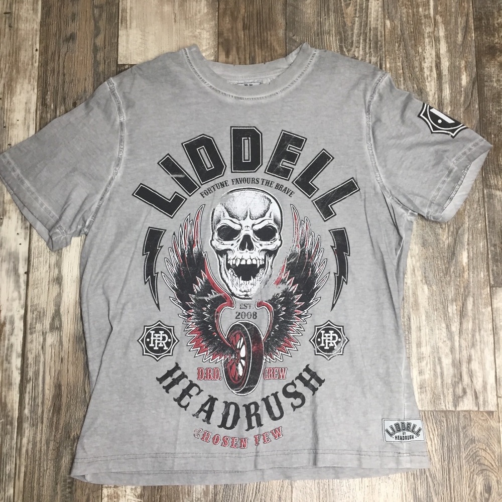 MMA chuck liddell fighter T-shirt grey